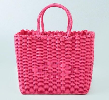 pink straw lunch bag by chumbak