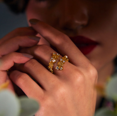 model wearing a ring by Ekaya x aulerth