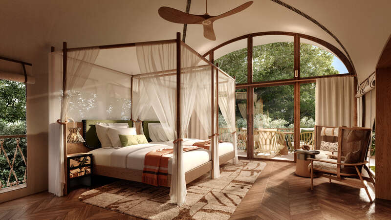 image of a room at a luxury safari hotel in Africa