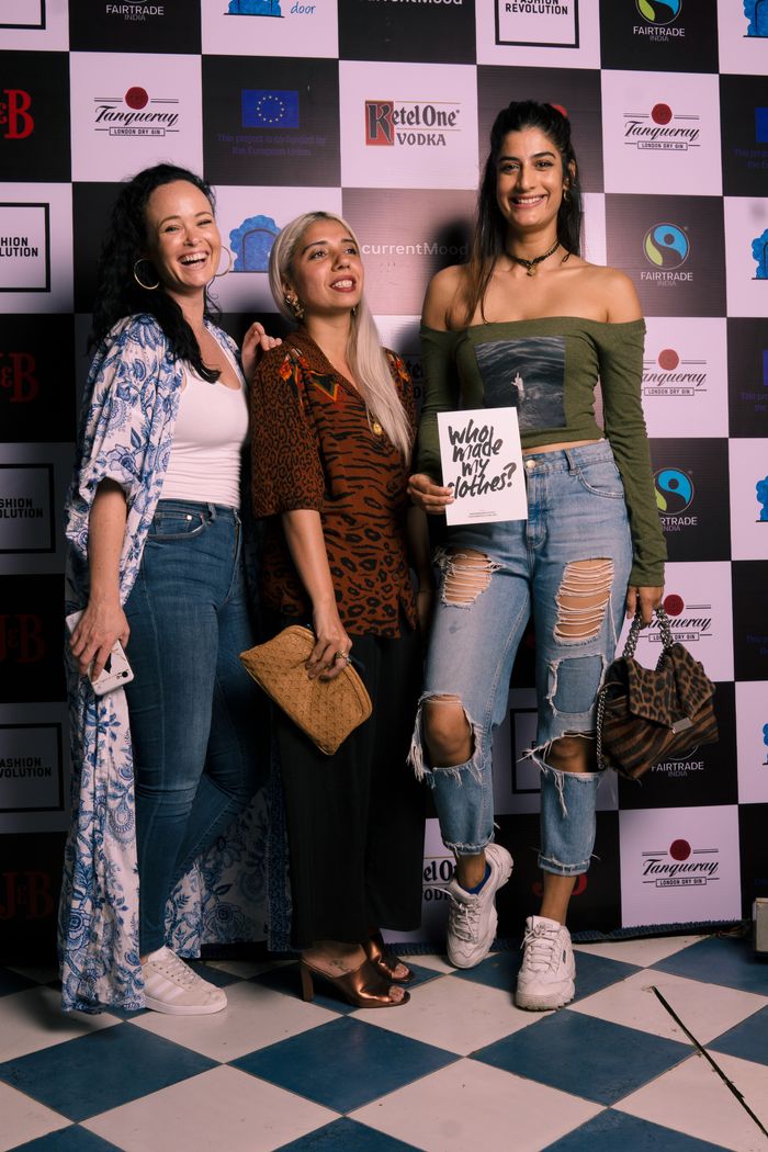 Claire Marrinan, Aesha Merchant and Erika Packard at currentMood's 2nd Anniversary issue launch party in association with Fashion Revolution at The little door, mumbai