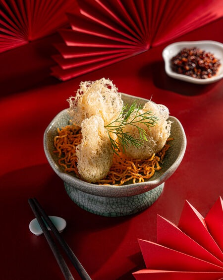 November food guide - Yautcha Cha hu kok Chicken char siu crispy taru puffed