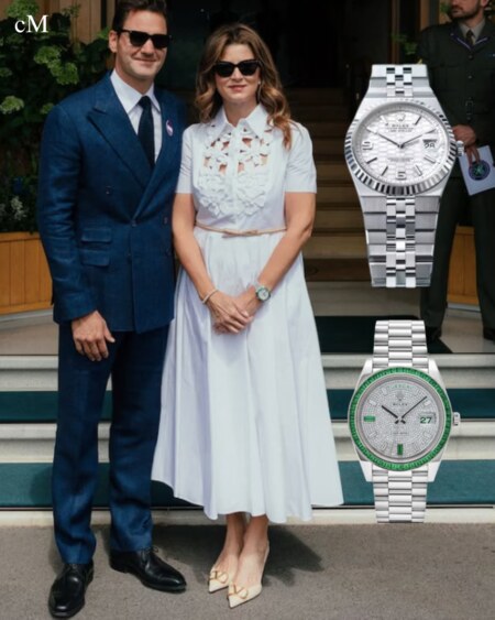 Roger Federer – Rolex Land-Dweller 40 & Mirka Federer – Rolex Day-Date 40 Green Emerald