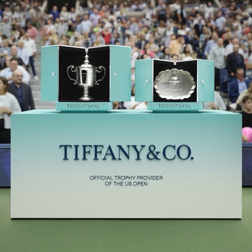 US Open trophies by Tiffany & Co is on display at the US Open