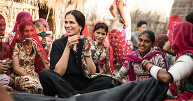 currentMood, indian online fashion magazine, visits Anita Dongre's Grassroot craft collective in Bakruta, Gujarat, India. She is known for empowering Indian artisans.
