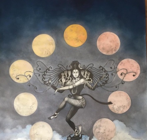 shiv dancing with the super lunar moons