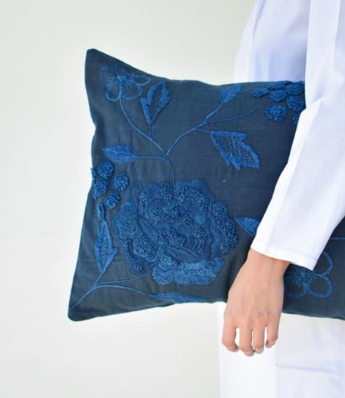 blue cushion cover nila house jaipur