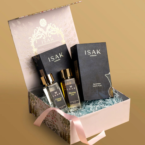 isak fragrances in a pink gifting box